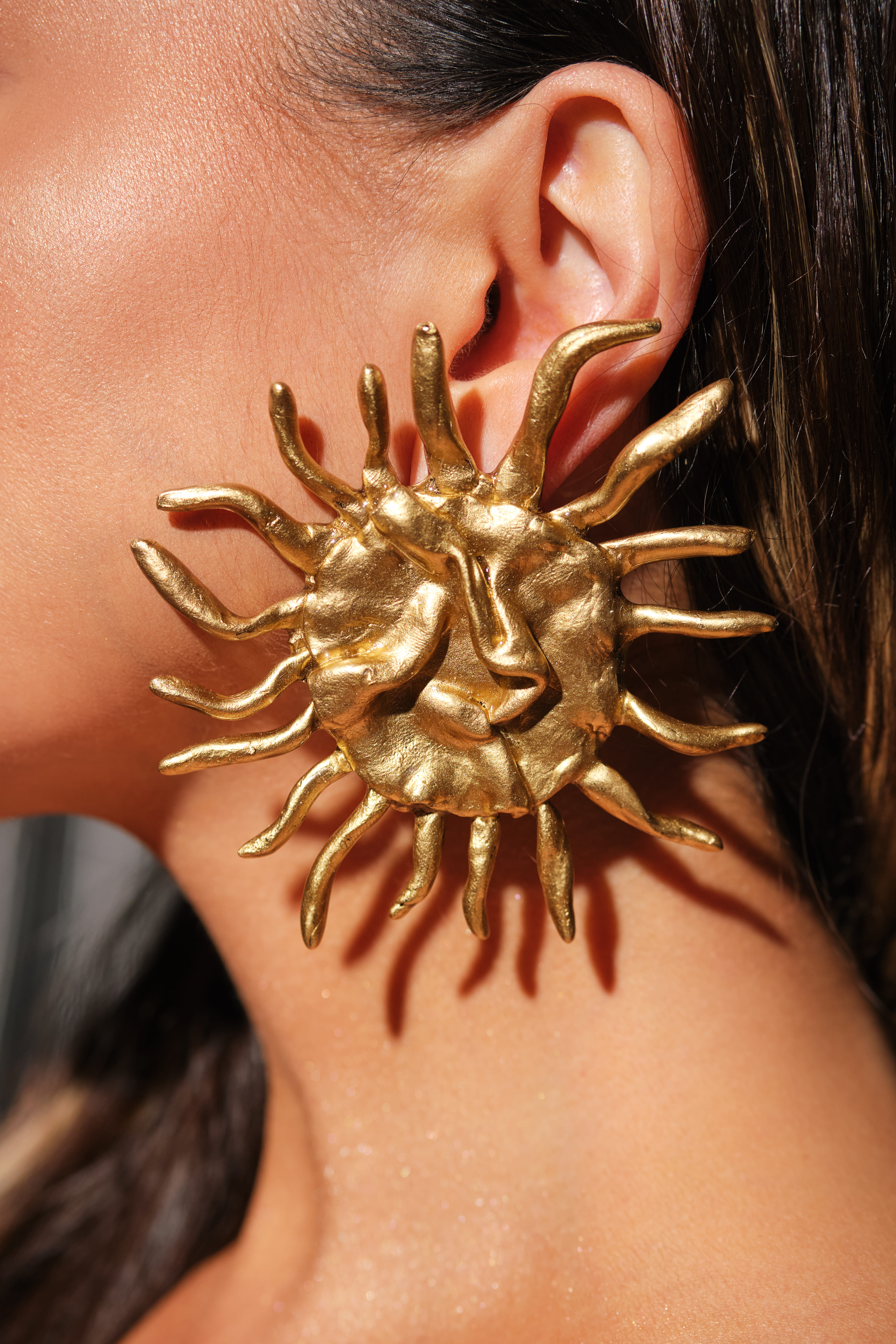 Cерьги «SUN» золотые