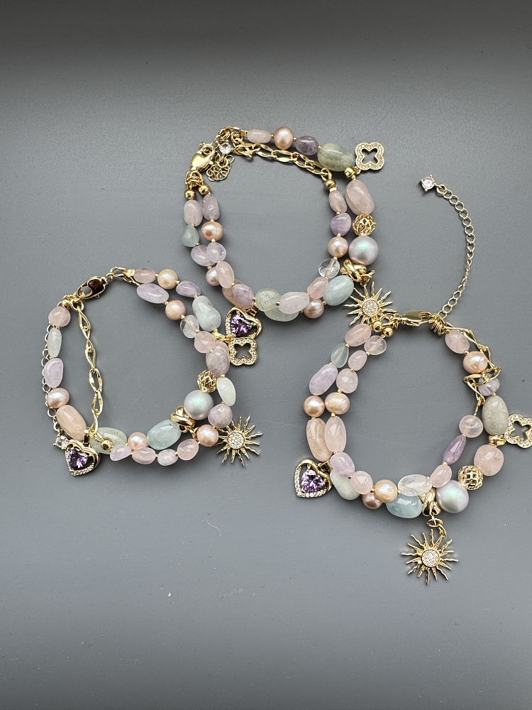 Браслет «Spring» c с морганитом и натуральным жемчугом - фото 2