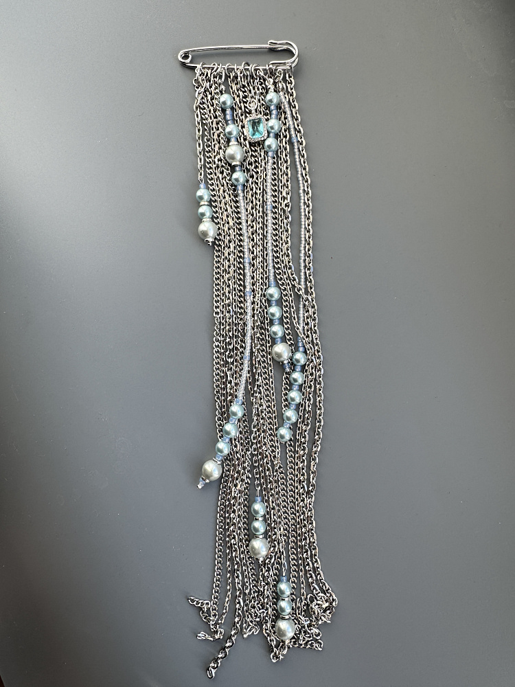 Брошь-булавка «SKY» с жемчугом swarovsky - фото 5